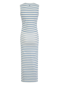 Aldborough Maxi Dress - White/Mint/Blue - Whale Of A Time Clothing