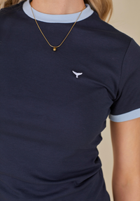 Women's Brancaster T-Shirt - Navy - Whale Of A Time Clothing