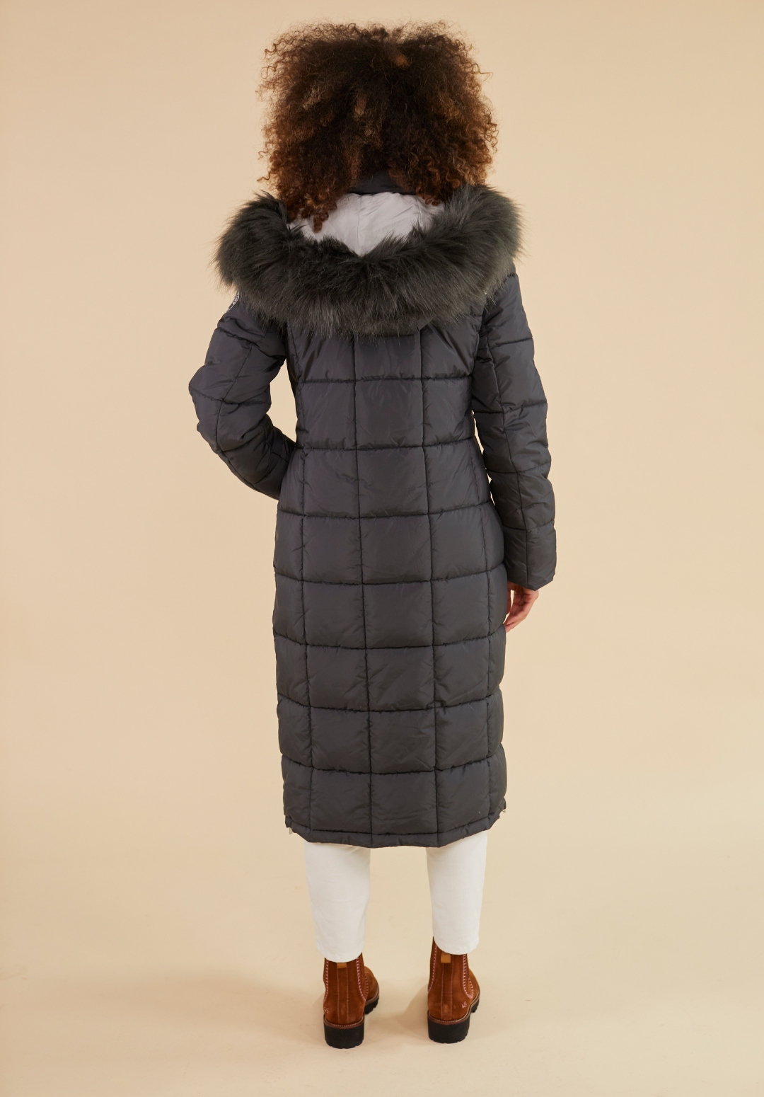 Chatsworth Longline Puffer Coat - Charcoal - Whale Of A Time Clothing