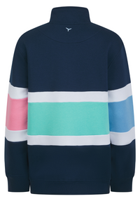 Evesham Women's Quarter Zip Sweatshirt - Navy - Whale Of A Time Clothing