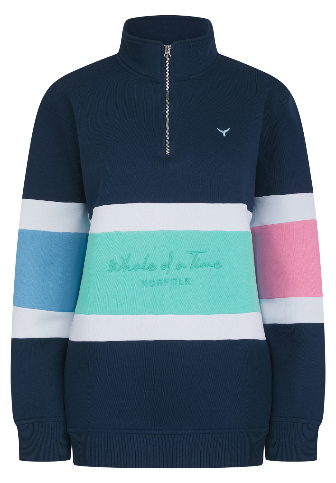 Evesham Women's Quarter Zip Sweatshirt - Navy - Whale Of A Time Clothing