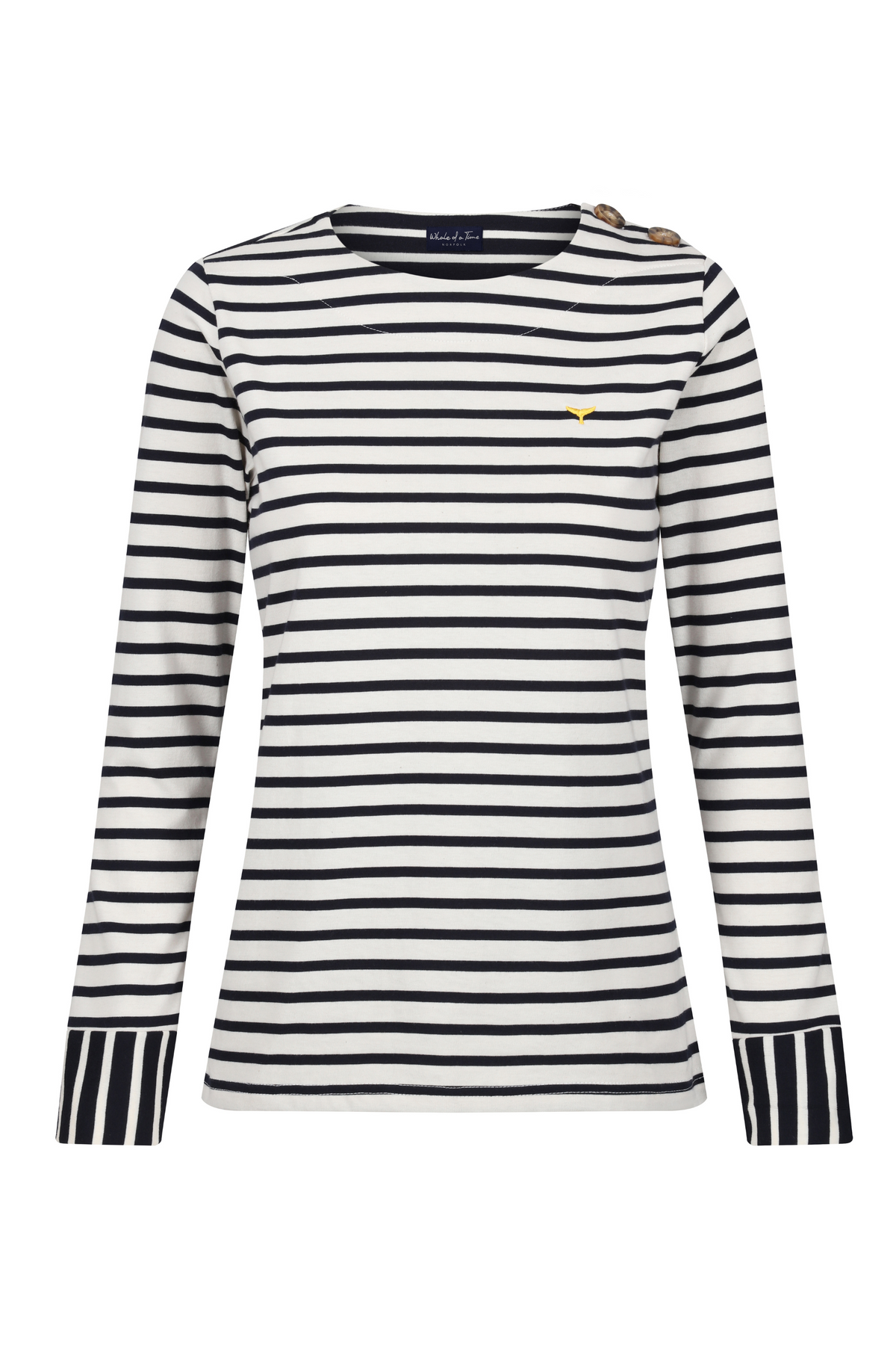 Women's Henley T-Shirt - Navy/White - Whale Of A Time Clothing