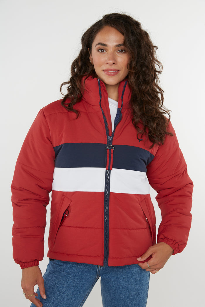 Penzance Unisex Puffer Jacket - Red - Whale Of A Time Clothing