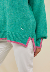 Rockingham Women's Jumper - Green/Pink - Whale Of A Time Clothing