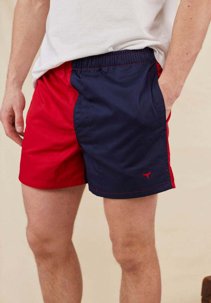 Rugby Shorts Men's - Red - Whale Of A Time Clothing