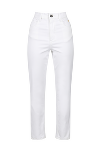 Women's Signature Mom Jeans - Ecru - Whale Of A Time Clothing