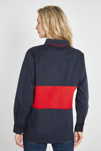Padstow Unisex Deck Shirt - Navy - Whale Of A Time Clothing