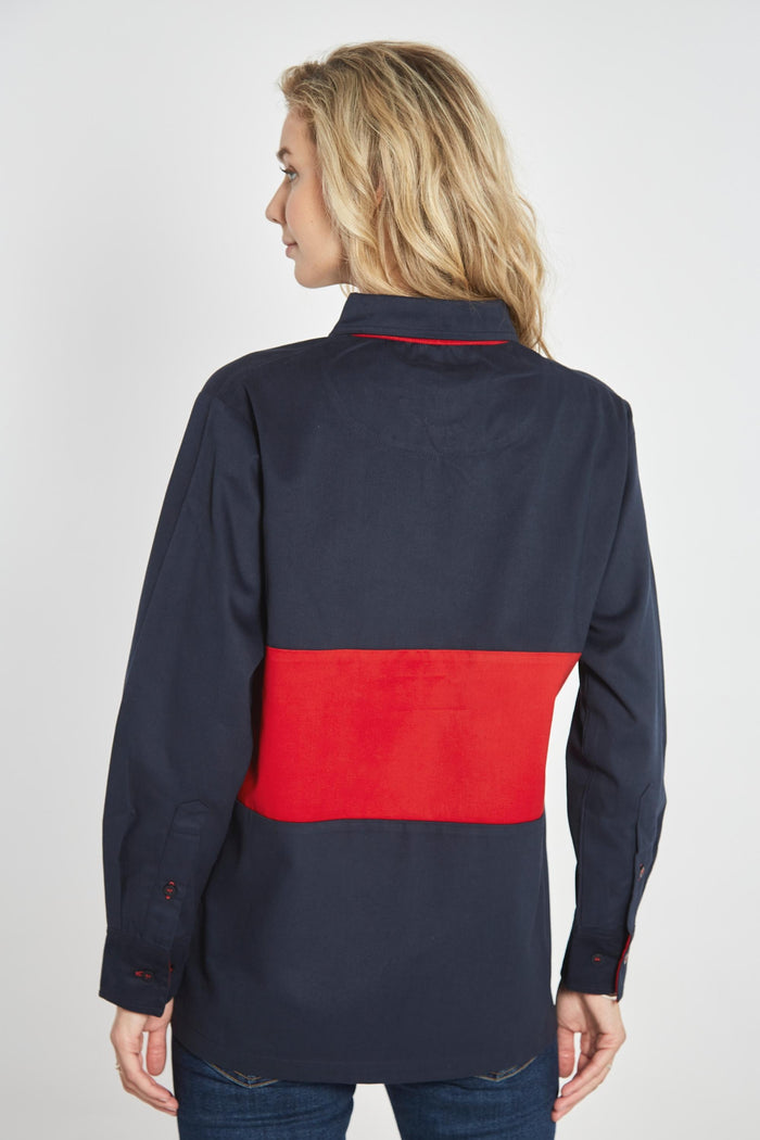Padstow Unisex Deck Shirt - Navy - Whale Of A Time Clothing