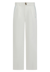 Oban Women's Linen Trousers - Ecru/Mint - Whale Of A Time Clothing