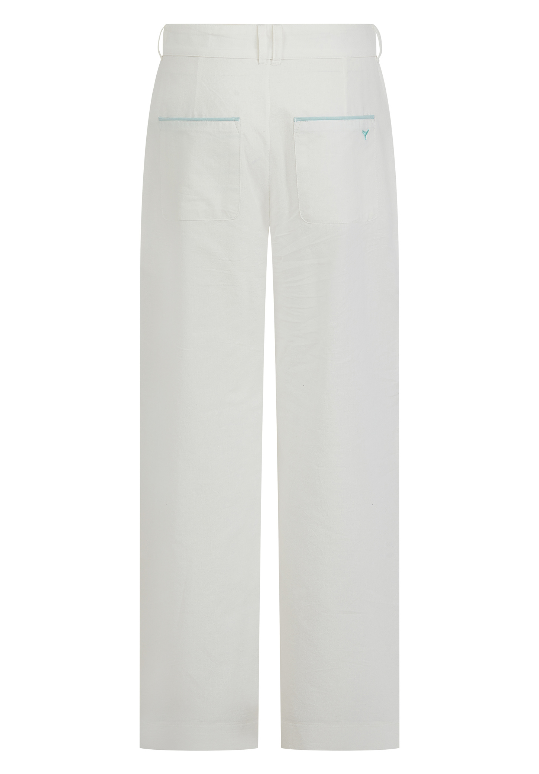 Oban Women's Linen Trousers - Ecru/Mint - Whale Of A Time Clothing