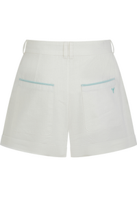 Oban Women's Linen Shorts - Ecru/Mint - Whale Of A Time Clothing
