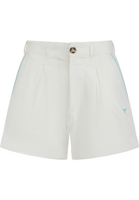 Oban Women's Linen Shorts - Ecru/Mint - Whale Of A Time Clothing