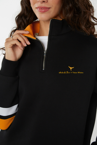Yellow Wellies Charity Quarter Zip - Black - Whale Of A Time Clothing