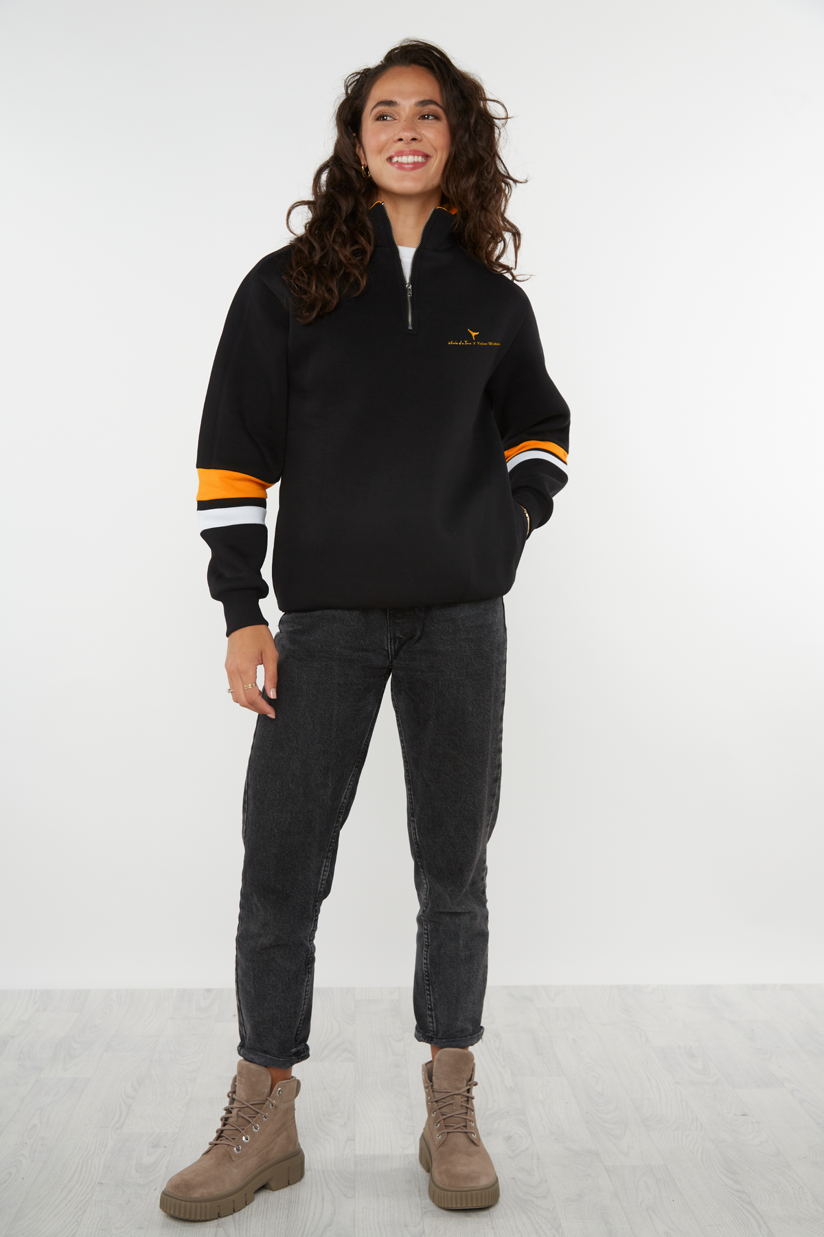 Yellow Wellies Charity Quarter Zip Black Whale Of A Time Clothing