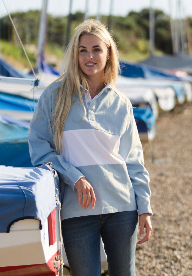 Padstow Unisex Deck Shirt - Blue - Whale Of A Time Clothing