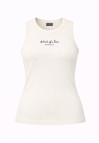 Signature Women's Ribbed Tank Top - White