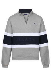 Evesham Unisex Quarter Zip Sweatshirt - Grey - Whale Of A Time Clothing