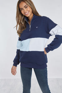 Limited Edition Norfolk Unisex Quarter Zip Sweatshirt - Navy - Whale Of A Time Clothing