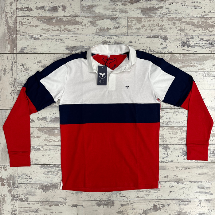 S&S Kingsley Rugby Shirt - Red L (415) - Whale Of A Time Clothing