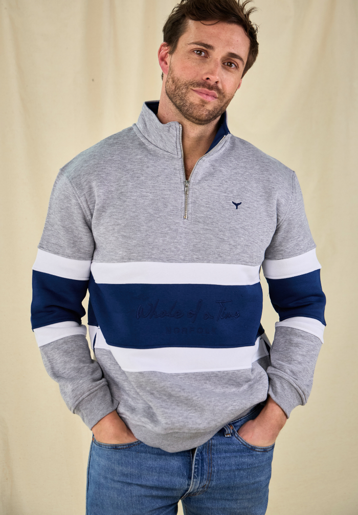 Evesham Men's Quarter Zip Sweatshirt - Grey