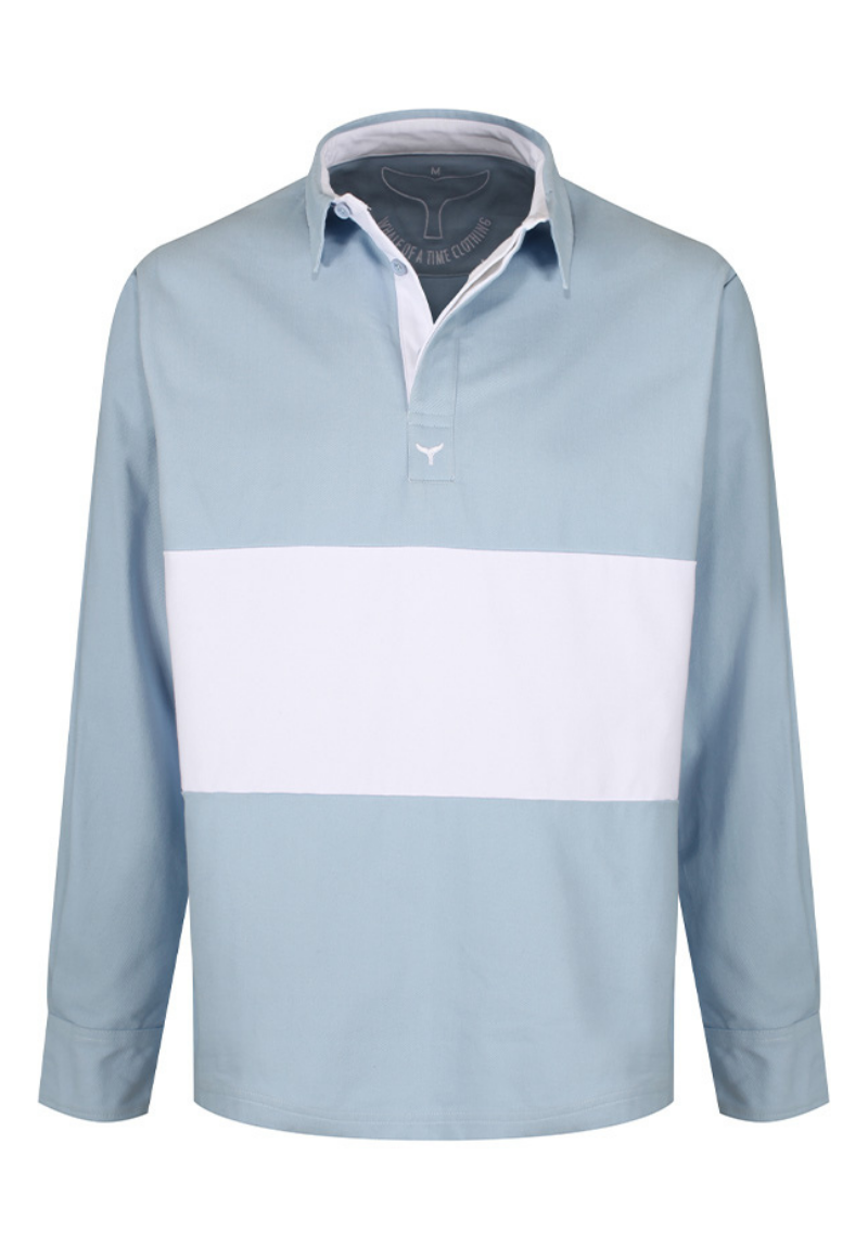 Padstow Unisex Deck Shirt M - White/Blue #558