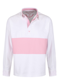 Padstow Unisex Deck Shirt XL - White/Pink #575