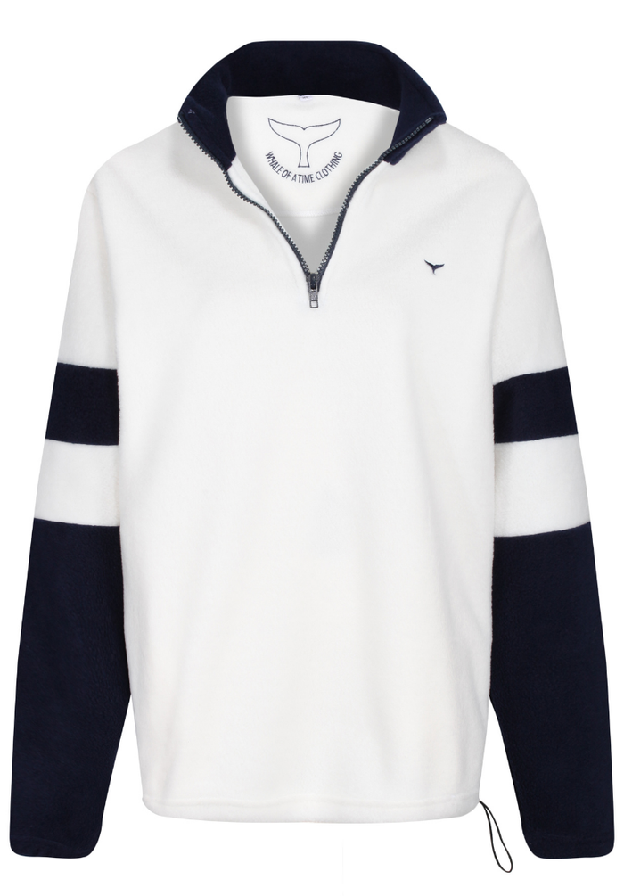 Weybourne Unisex Quarter Zip Fleece XS - White/Navy #594