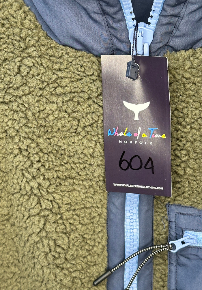 Highland Unisex Sherpa Gilet XS - Olive/Navy #604