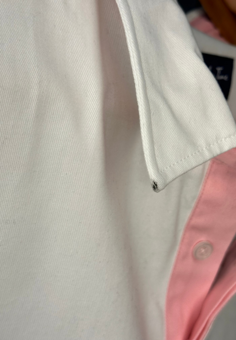 Padstow Unisex Deck Shirt XL - White/Pink #610