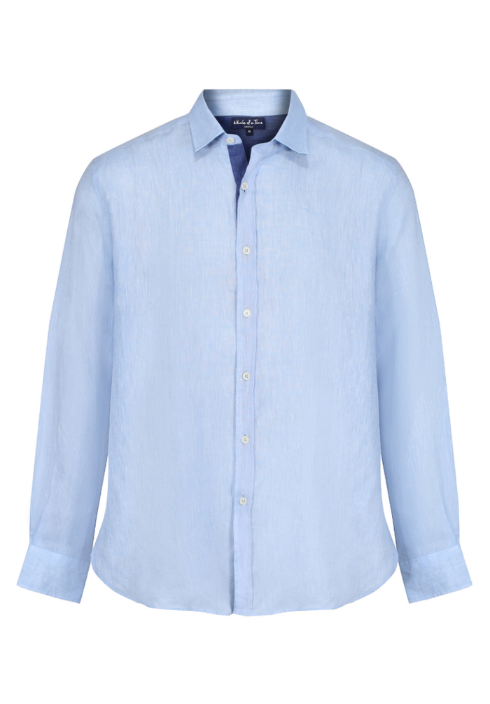 Oakham Men's Linen Shirt L - Blue #640