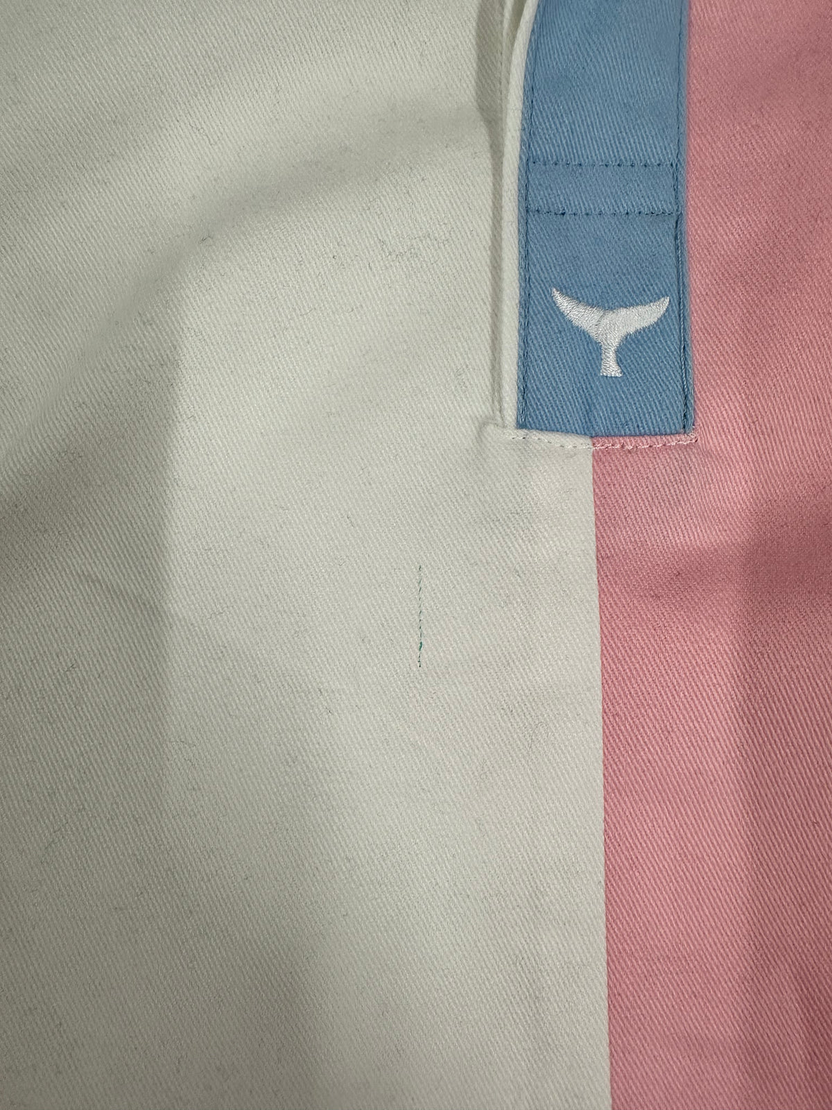 Whitecliff Cropped Women's Deck Shirt - L White/Pink/Blue #669