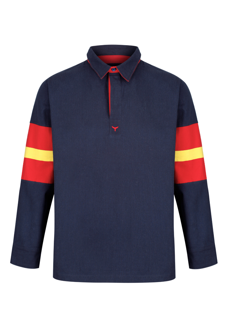 Salcombe Unisex Deck Shirt XS - Navy/red/yellow #670