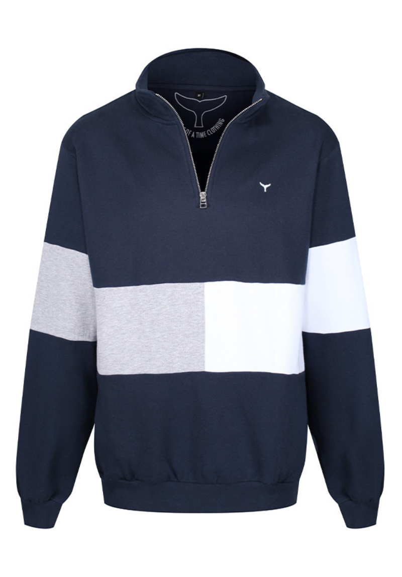 Norfolk Unisex Quarter Zip Sweatshirt L - Navy #684