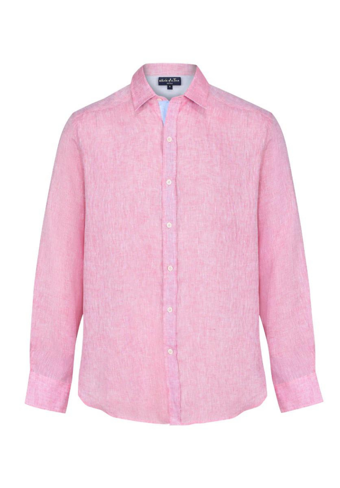 Oakham Men's Linen Shirt M - Red #695