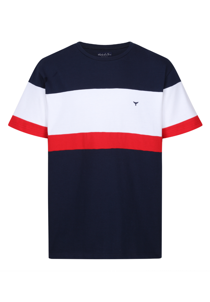 Mawcombe Men's T-Shirt - Navy/red/white #715