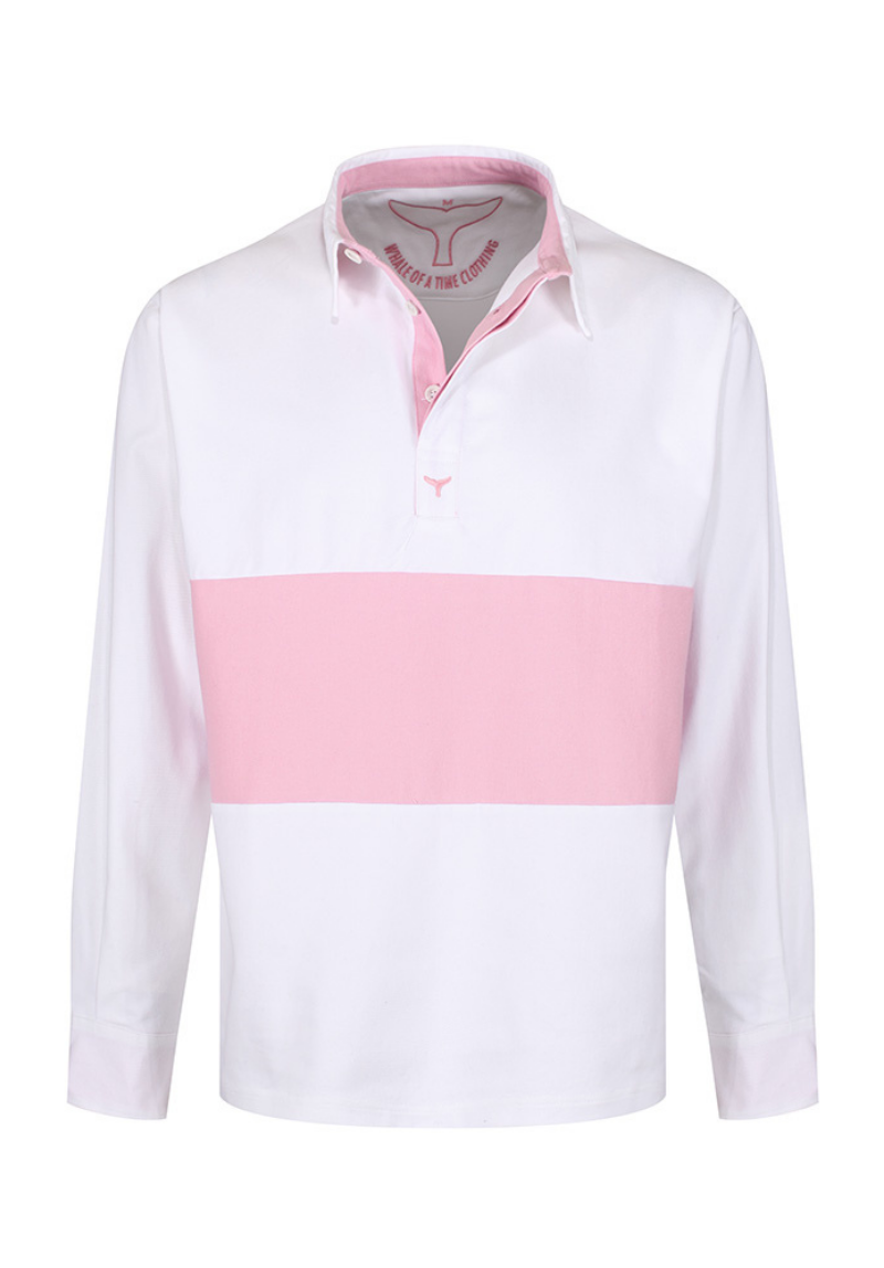 Padstow Unisex Deck Shirt XS - White/Pink #717