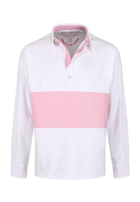 Padstow Unisex Deck Shirt XS - White/Pink #717