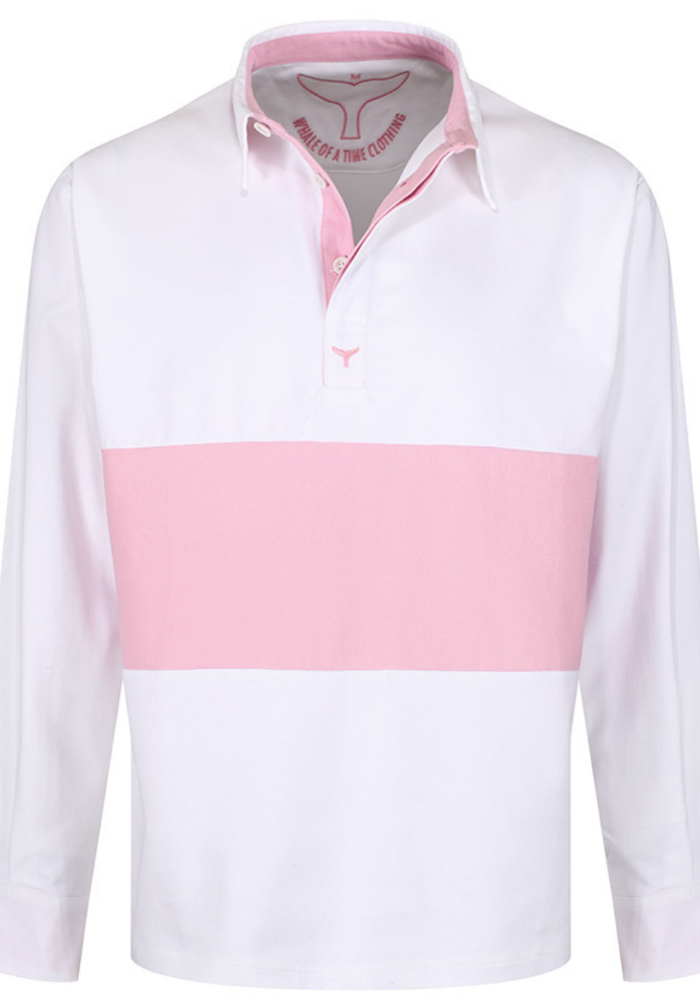 Padstow Unisex Deck Shirt - White/Pink #717