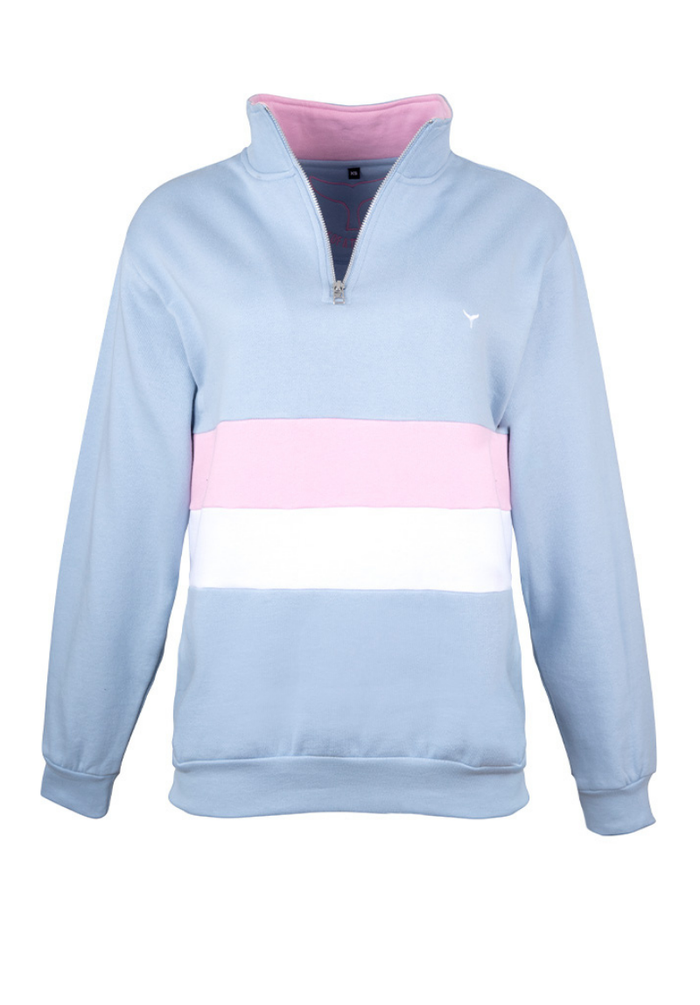 Suffolk Unisex Quarter Zip Sweatshirt L - Light Blue #732