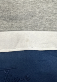 Evesham Unisex Quarter Zip Sweatshirt L - Grey/White/Navy #733