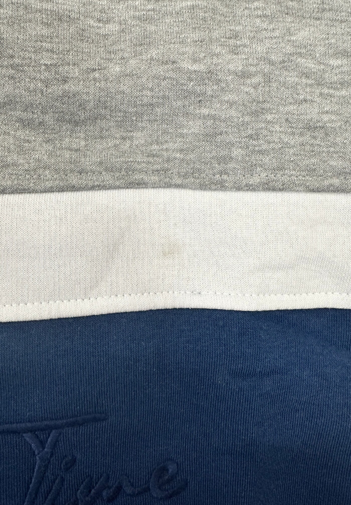 Evesham Unisex Quarter Zip Sweatshirt L - Grey/White/Navy #733