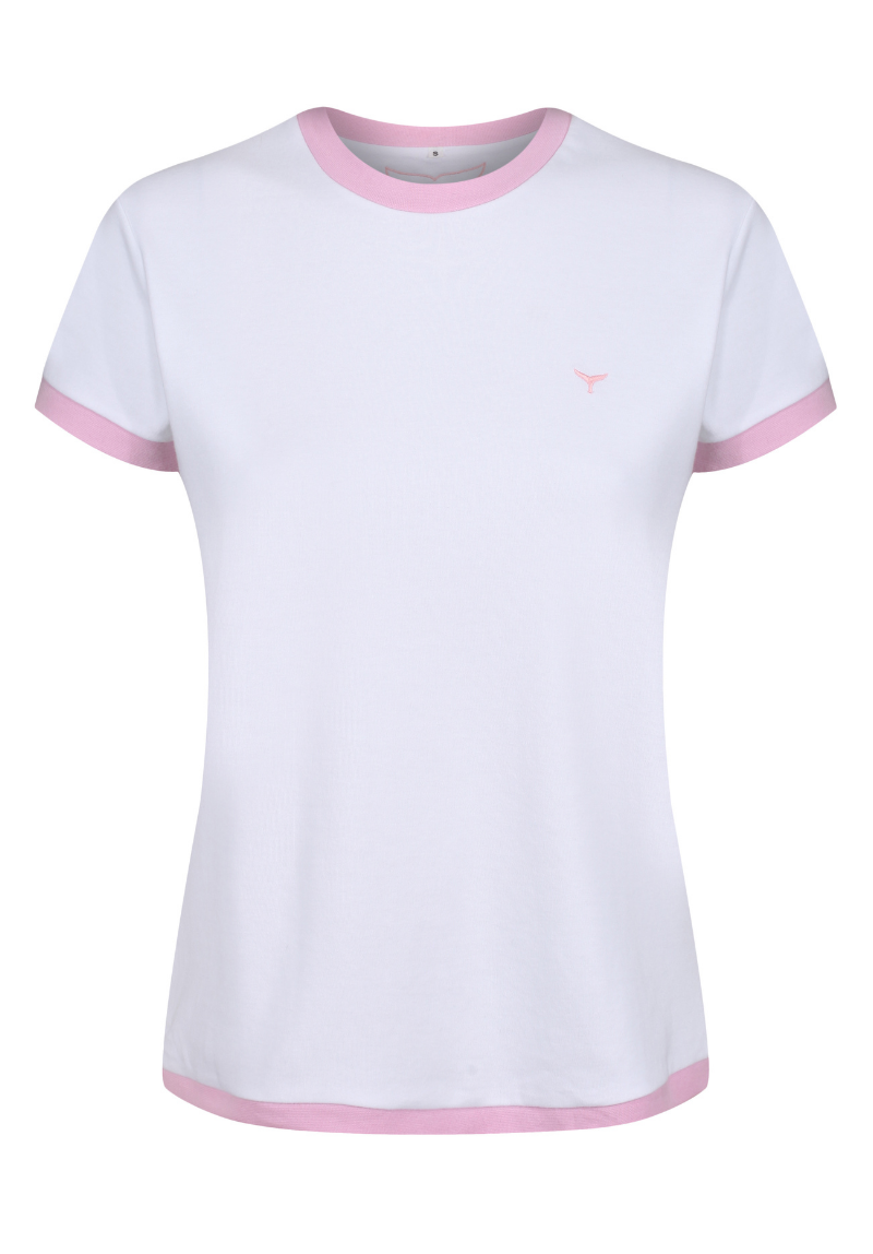 Brancaster Women's T-Shirt XS - White/pink #734