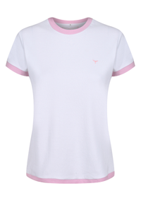 Brancaster Women's T-Shirt XS - White/pink #734