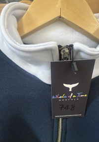 Kingsbridge Women's Cropped Quarter Zip Sweatshirt - Navy #748