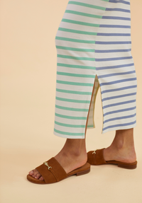 Aldborough Maxi Dress - White/Mint/Blue - Whale Of A Time Clothing