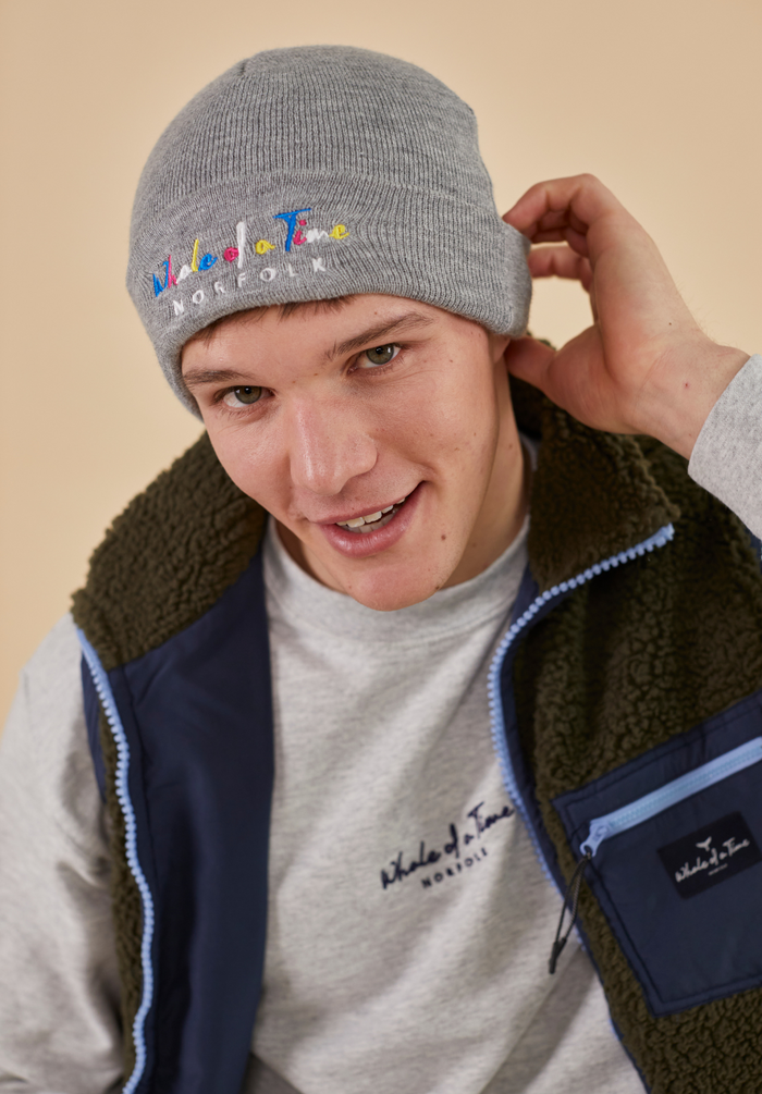 Basics Men's Beanie - Grey - Whale Of A Time Clothing