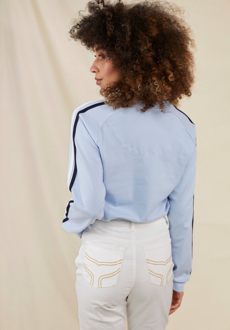Burnham Women's Long Sleeved T-Shirt - Blue - Whale Of A Time Clothing