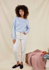 Burnham Women's Long Sleeved T-Shirt - Blue - Whale Of A Time Clothing