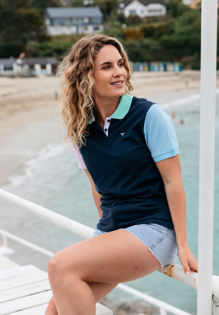 Polzeath Women's Polo Shirt - Navy