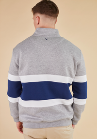 Evesham Men's Quarter Zip Sweatshirt - Grey - Whale Of A Time Clothing